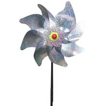 Windmill Garden Decoration Outdoor DIY Silver Wind Spinner Kids Toy Bird Repeller Sparkly Pinwheels Bird Deterrant 2024 - buy cheap