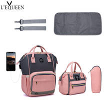 Lequeen-conjunto de bolsas de fraldas, 6 peças, grande capacidade, mochila, maternidade, cuidados para o bebê, carrinho de viagem 2024 - compre barato