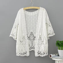 White Cardigan Women's Half Sleeve Shrug Bolero Lace Sheer Bridal Summer Jacket Cape Beach Overall 2024 - buy cheap