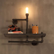 Lámpara Retro Steampunk para Loft, luz Industrial de pared de madera, aplique de hierro Vintage para dormitorio, sala de estar, pasillo, cabecera, e27 2024 - compra barato