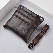 New Men's Leather Waist Bag Multi-function Mobile Phone Bag Head Layer Cowhide Body Bag Male Chest Bag Shoulder Bag 2024 - buy cheap