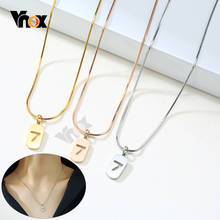 Vnox-colares femininos da moda com número da sorte, presentes e joias em aço inoxidável, corrente de cobra ajustável 2024 - compre barato