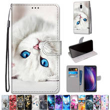 Capinha para meizu x8 caso da aleta de couro anime gato bonito impressão carteira capa para meizu x8 x 8 capa do telefone saco livro com alça de mão 2024 - compre barato