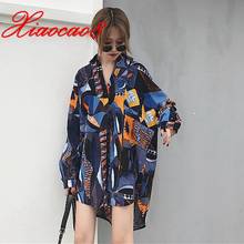 Women Oversized Chiffon Blouse 2021 New Fashion Long Sleeve Print Shirts and Blouses Femme Causal Loose Tops Plus Size Blusas 2024 - buy cheap