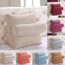 40  Cotton Linen Triangular Backrest Cushion for Sofa Cushions Bed Rest Triangle Waist Back Pillow 7 colors Support Large Size 2024 - buy cheap