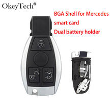 Okeyetch-carcasa de llave remota inteligente para Mercedes Benz, carcasa con 3 botones, con soporte de batería, hoja en blanco sin cortar, para Mercedes Benz CLS C E S W124 W202 2024 - compra barato