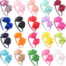 CN 4.5 inch Bow Hairband Ribbon Covered Hairband With Boutique Grosgrain Ribbon Bow Girls Fashion Headband Hairbands Wholesale 2024 - buy cheap