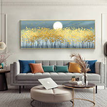 Abstract Golden Trees 100% Hand Painted Oil Painting On Canvas Wall Art Picture Acrylic Painting For Living Room Home Decor 2024 - buy cheap