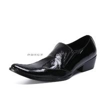 Zapatos de vestir hechos a mano para hombre, mocasines metalizados de piel de cocodrilo, zapatos elegantes de boda para graduación, color negro 2024 - compra barato
