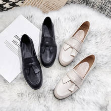 all-match retro bow leather flats female slip on loafers bow knot band derby shoes student oxford single shoes plus size 41-43 2024 - buy cheap