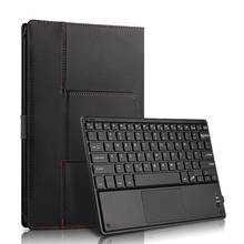 Capa para samsung galaxy tab 4 10.1 drive t535 t530 t531, capa com teclado leather sem fio e suporte de couro 2024 - compre barato