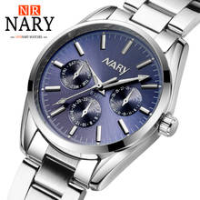 2020 женские часы Топ люксовый бренд NARY часы модные женские часы из нержавеющей стали Кварцевые часы Женские часы relogio feminino 2024 - купить недорого
