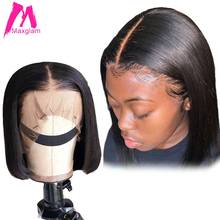 Lace Front Human Hair Bob Wigs Brazilian Straight Short Wig Natural Color Long Pre Plucked Glueless Remy Hair for Black Women 2024 - buy cheap