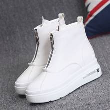 2019 outono botas de plataforma de alta cobertura aumentou zíper frontal selvagem moda sapatos casuais 2024 - compre barato