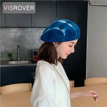 VISROVER nova mulher tie-dye de lã boina feminina inverno gorro de lã chapéu do inverno outono tie-tingido top quality mulheres Boina atacado 2024 - compre barato