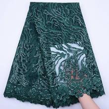 Teal Green African Dry Lace Fabrics 2020 High Quality Nigerian Lace Fabric With Sequins French Lace Fabric For Party Dress S1816 2024 - buy cheap