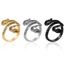 Retro Snake Ring Adjustable Opening Zinc Alloy Gold Black Heavy Metal Punk Rock Ring Animal Jewelry Gift 2021 New 2024 - buy cheap