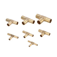 Conector de lengüeta de manguera de latón en forma de T, divisores de tubería de agua de 3 vías, acoplamiento de riego de jardín, 6mm, 8mm, 10mm, 12mm, 14mm, 16mm, 19mm, 3 piezas 2024 - compra barato