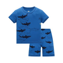 Summer Baby Boys Sleepwear Pajama Sets 100 % Cotton Shark Printed T-Shirt+Pants 2Pcs Bebes Children's Clothing 2024 - buy cheap
