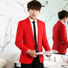 Mens Red Suit Slim Fit Wedding Suit Casual Male Long Sleeve Blazer Men Blazer Male Plus Size Performance Costume Clothing Men 2024 - buy cheap