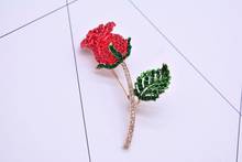 Premium red rose bouquet brooch Crystal from Swarovskis Clothing accessories jewelry European pop corsage brooch as Romantic 2024 - buy cheap