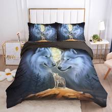 Family sets Euro Bed linen set for home Bedding Set duvet cover 150*200 200*220 size 2 sp Bed sheet Pillowcase Animal wolf drop 2024 - buy cheap