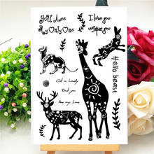 11x16CM Animal silhouette Transparent Seal Clear Stamps Silicone Seal Roller Stamps DIY Scrapbook Album / Card Production Easter 2024 - buy cheap