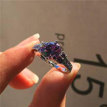 Элегантное женское большое блестящее серебряное кольцо на палец обручальное кольцо обещание обручальные кольца для женщин 2024 - купить недорого