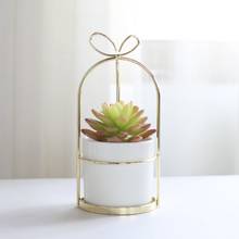 Modern Non-Porous Ceramic Vase With Gold Frame White Porcelain Home Decoration Plant Planting Flower Pot White + Gold Ceramic + 2024 - buy cheap
