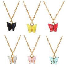 Korean Style Cute Butterfly Pendant Necklace For Women Cocktail Party Charm Necklace Fashion Jewelry Friend Gifts 2024 - buy cheap