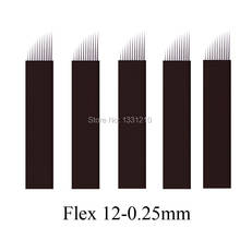 Black Flex 12  Pontas 0.25mm Nano Tattoo Needles Microblading Needle Blade Permanent Makeup Eyebrow Eyebrow tebori agulhas 2024 - buy cheap
