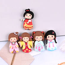 10Pcs/lot Cartoon Hanfu Girl Flat back Resin Cabochon Flatbacks Fit Phone Case Decoration DIY Scrapbooking Hair Bows Accessories 2024 - buy cheap