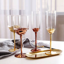 Europa chapeamento de cristal champanhe óculos de vidro criativo vinho cocktail copo copos de vinho presente de casamento 2024 - compre barato