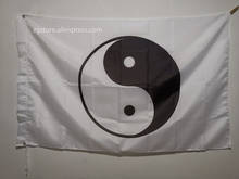 Bandeira yin yang taiji branca e preta, faixa de metal personalizável com furos de metal de 3x5 pés 150x90cm 2024 - compre barato