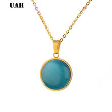 UAH 2018 Fashion Gold Color Opal Choker Necklace for Women ladies necklace Stainless steel Jewellry colares 2024 - buy cheap