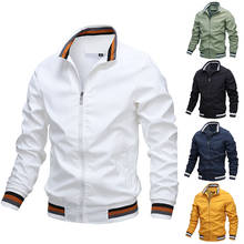 Куртки мужские, весна 2021, новая мужская модная куртка, тонкое пальто, Повседневная приталенная ветровка, мужские куртки-бомберы, спортивная верхняя одежда 2024 - купить недорого