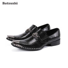 Batzuzhi Luxury Handmade Men's Shoes Iron Toe Black Genuine Leather Dress Shoes Men Slip on Formal Zapatos Hombre, Sizes 38-46 2024 - buy cheap