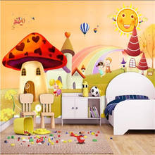 Milofi custom large non-woven wallpaper mushroom room beautiful cartoon children's room background wall painting 2024 - buy cheap