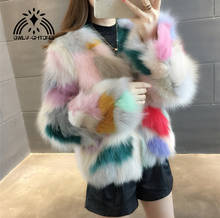 Free shiping new real genuine natural multi-color fox fur coat women fashion colorful jacket warm winter outwear custom any size 2024 - buy cheap