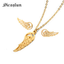 DICAYLUN 2018 Angel Wing bridal Jewelry Sets chain necklace Pendant stud earrings set women jewellery choker accessories collier 2024 - buy cheap