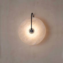 Luminária de parede marmorizada, estilo nórdico, para sala de estar, quarto, fundo simples, iluminação led, estudo, corredor, banheiro 2024 - compre barato