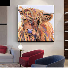 Watercolor HD Cow Animal Oil Painting Canvas Art Print Poster Print for Living Room Wall Decorative Pictures 2024 - buy cheap