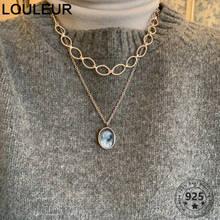Louleur French 925 Sterling Silver Necklace Big Link Chain Choker Necklace For Women Silver 925 Fine Jewelry Charms On The Neck 2024 - buy cheap