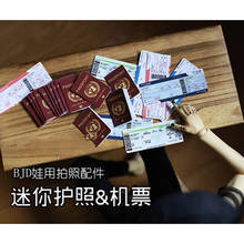 BJD doll accessories 1/3 1/4 uncle size photo accessories props mini simulation passport ticket 2024 - buy cheap