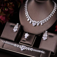 JaneKelly Luxury Sparking Brilliant Cubic Zircon Drop Earring Necklace Heavy Dinner Jewelry Sst Wedding Bridal Dress Accessories 2024 - buy cheap
