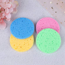 5pcs Natural Wood Round Solid Color Sponge Compress Cosmetic Puff Facial Washing Sponge Face Care Cleansing Makeup Tools NEW 2024 - buy cheap