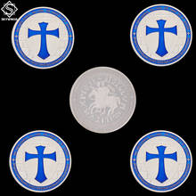 5 pçs/lote crusader cavaleiros templários azul token prata metal moeda lembrança moeda colecionáveis 2024 - compre barato