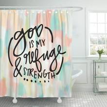 Christian God is My Refuge and Strength Quote Bible Shower Curtain Waterproof Polyester Fabric 72 x 72 Inches with Hooks 2024 - buy cheap
