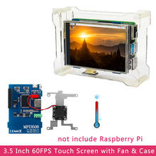 Pantalla táctil TFT LCD para Raspberry Pi 4 Modelo B/3B +, ventilador de refrigeración, disipadores de calor y funda de acrílico, 3,5 pulgadas 2024 - compra barato