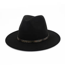 Chapéu de feltro de lã unissex, chapéu tipo fedora, para decoração da moda, com aba lisa, chapéu formal estilo panamá 2024 - compre barato